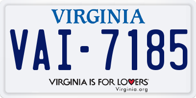 VA license plate VAI7185