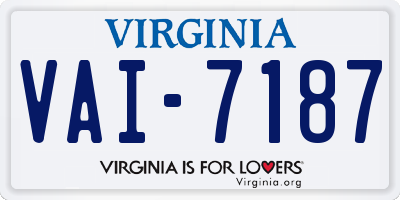 VA license plate VAI7187