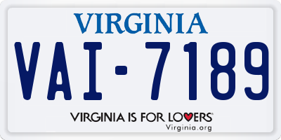 VA license plate VAI7189