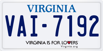 VA license plate VAI7192