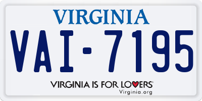 VA license plate VAI7195