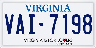 VA license plate VAI7198