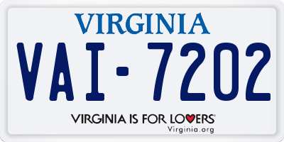 VA license plate VAI7202