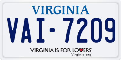 VA license plate VAI7209