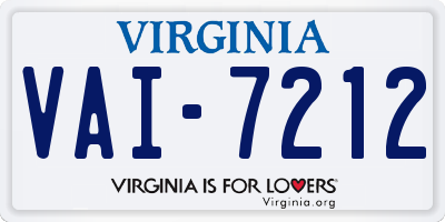 VA license plate VAI7212