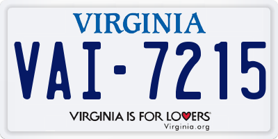 VA license plate VAI7215
