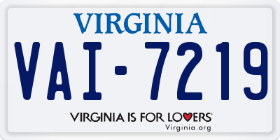 VA license plate VAI7219