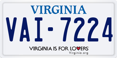 VA license plate VAI7224