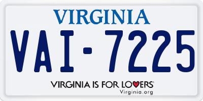 VA license plate VAI7225