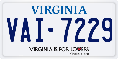 VA license plate VAI7229