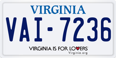VA license plate VAI7236