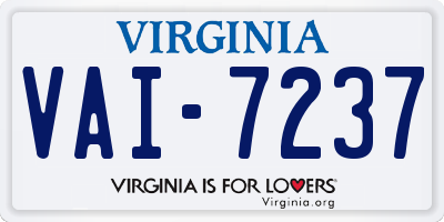 VA license plate VAI7237