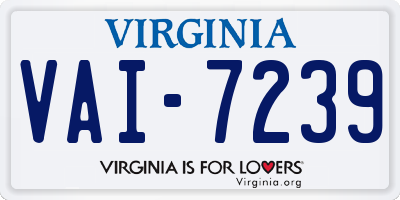 VA license plate VAI7239