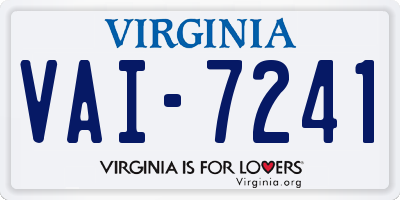 VA license plate VAI7241