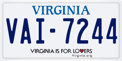 VA license plate VAI7244