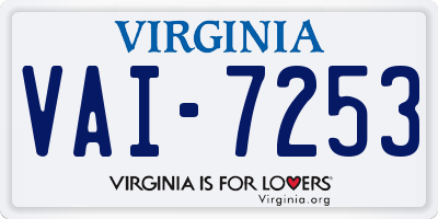 VA license plate VAI7253