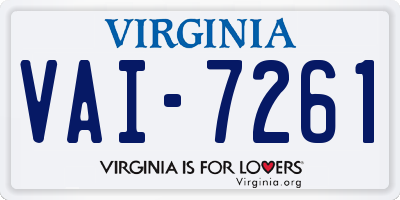 VA license plate VAI7261