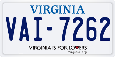 VA license plate VAI7262