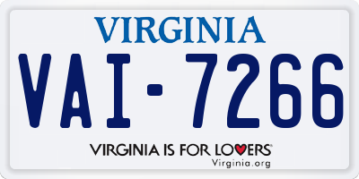 VA license plate VAI7266