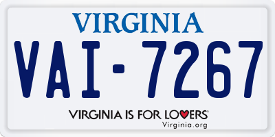 VA license plate VAI7267