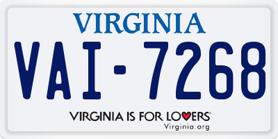 VA license plate VAI7268