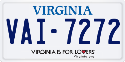 VA license plate VAI7272