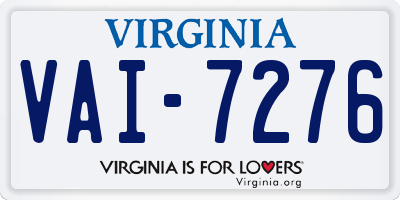 VA license plate VAI7276