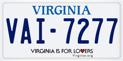 VA license plate VAI7277