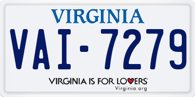 VA license plate VAI7279