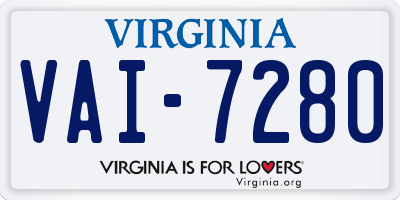 VA license plate VAI7280