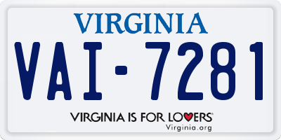 VA license plate VAI7281
