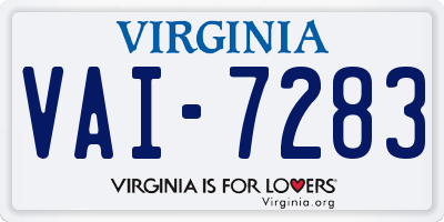 VA license plate VAI7283