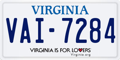 VA license plate VAI7284