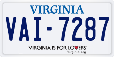 VA license plate VAI7287