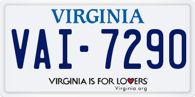 VA license plate VAI7290