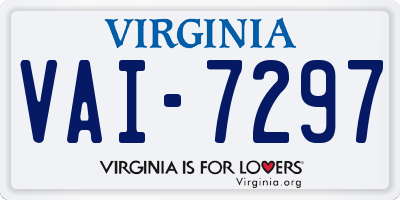 VA license plate VAI7297