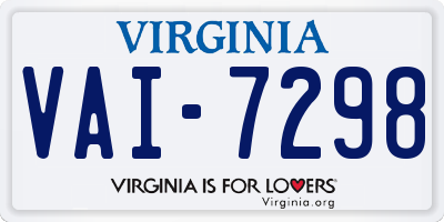 VA license plate VAI7298