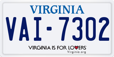 VA license plate VAI7302