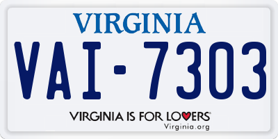 VA license plate VAI7303