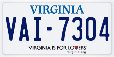 VA license plate VAI7304