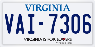VA license plate VAI7306