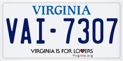 VA license plate VAI7307