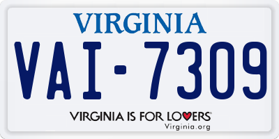 VA license plate VAI7309