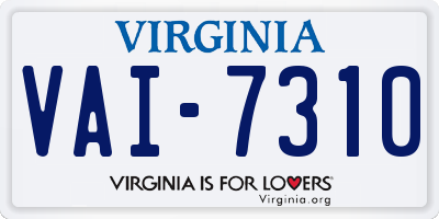 VA license plate VAI7310