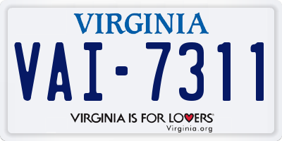 VA license plate VAI7311