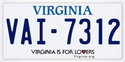 VA license plate VAI7312