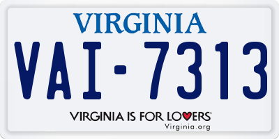 VA license plate VAI7313