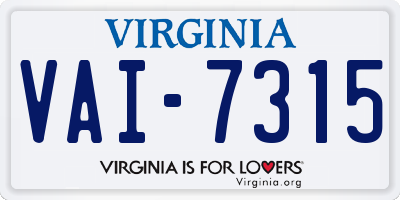 VA license plate VAI7315