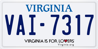 VA license plate VAI7317