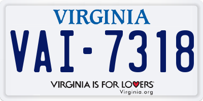 VA license plate VAI7318